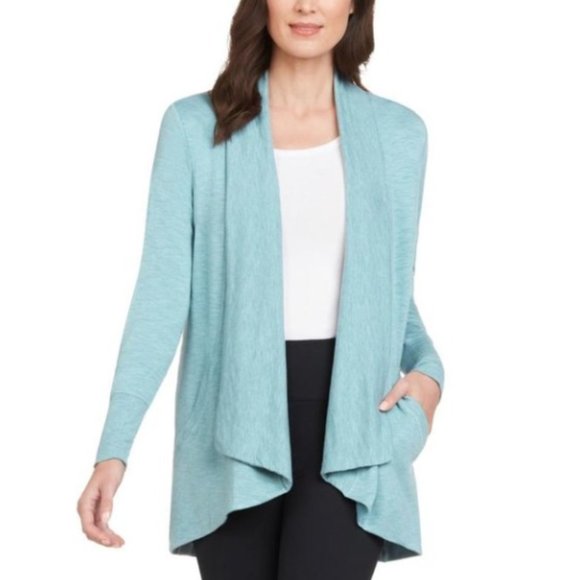 MAX & MIA Drape Front Cardigan - Picture 1 of 7